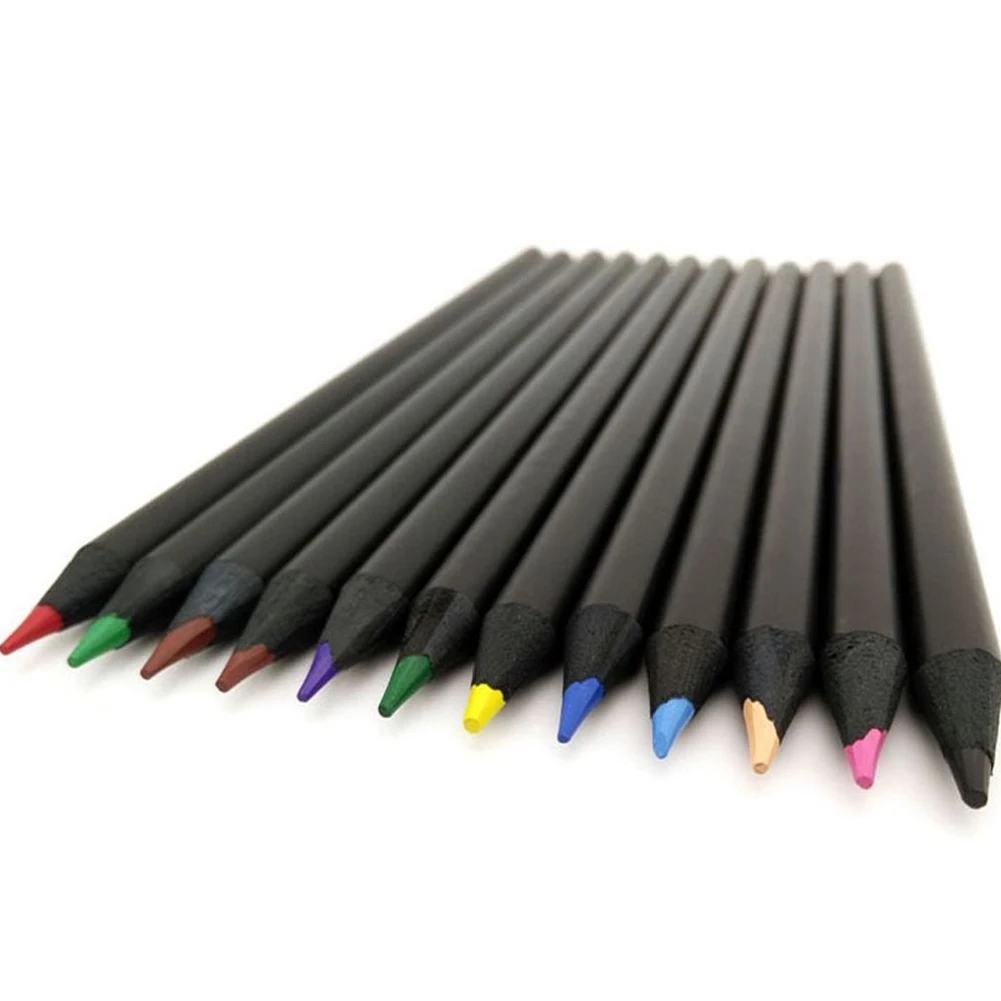 

12pcs/set Student For Artists School Wood Smooth Portable Drawing Art Accessory Gift Colored Pencils