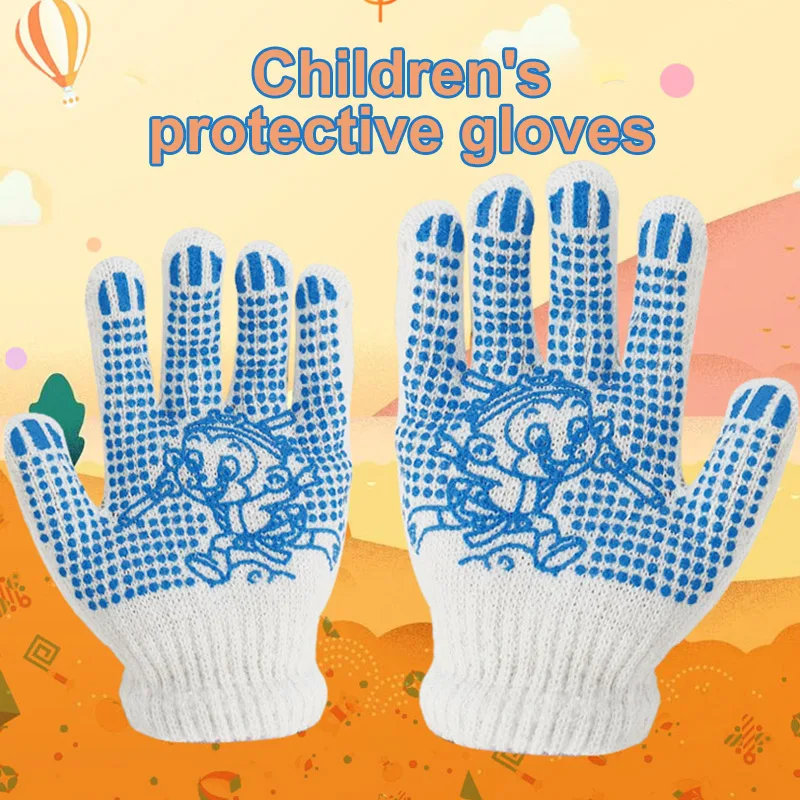 

5 pair/lot Children Protection Gloves Anti-slip Wear-resistant Gardening Handwork Safety Glove Kids Kindergarten Housework