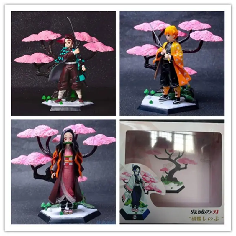 Фигурки аниме Kimetsu No Yaiba танджиро незуко зенитсу ПВХ клинок дьявола Коллекционная