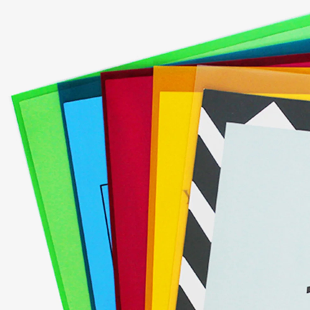 

20PCS A4 Transparent Stationery File Folder Waterproof Type Folder Document Expanding Wallet - Random Color