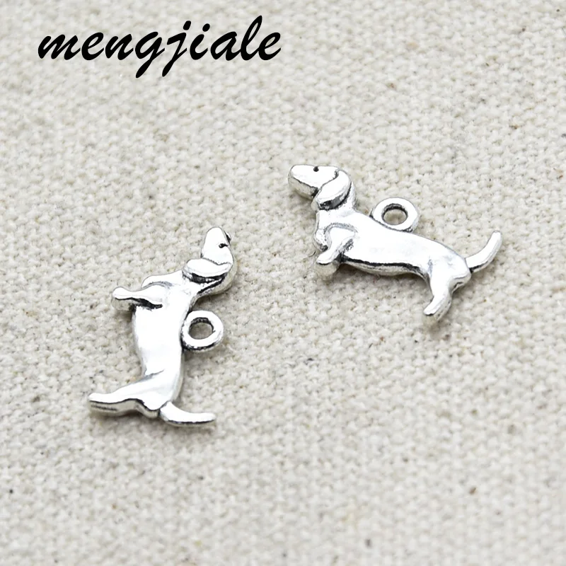 

25pcs Wholesale Antique Silver Dachshund Dog Charms Zinc Alloy Metal Pendants For DIY Handmade Jewelry Accessorie Making 18*10mm