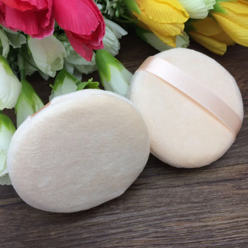 1 шт. большая хлопковая Сухая Пудра пуховка с лентой мягкая губка косметический