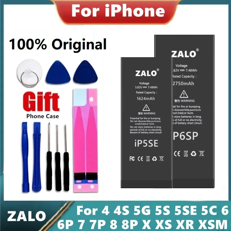 

Original Phone Battery for iphone X XR XS 11 Pro Max 5 5S SE 6 6S 7 8 Plus High Capacity Bateria Mobile Phone Accessories