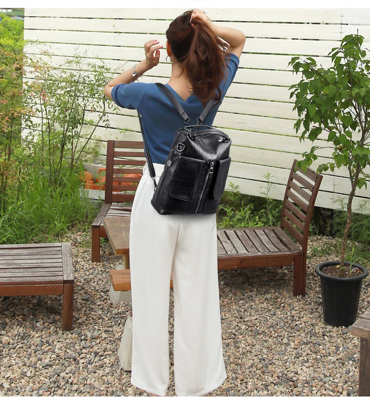 Женские кожаные рюкзаки Mochila Feminina женские кожаные рюкзаки высокого качества школьные рюкзаки для девочек Женские однотонные повседневные Рюкзаки