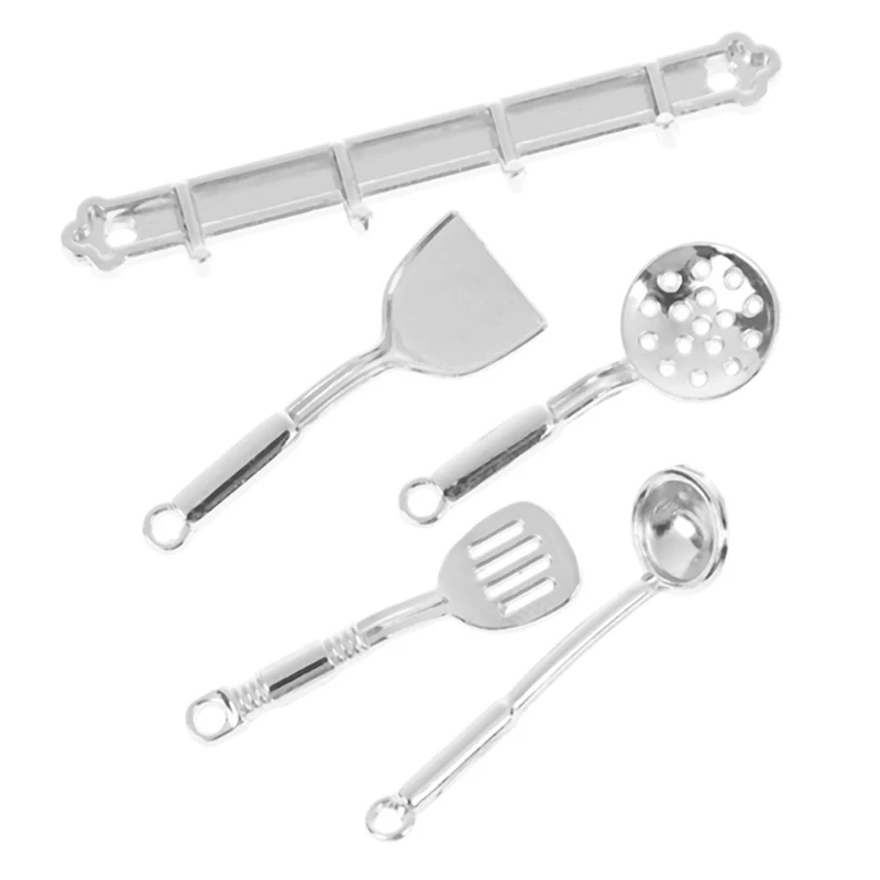 Dollhouse Accessories Miniature Kitchen Realistic Alloy Cooking Tools Interactive Kit Pretend Role Play Toy 1/12 |