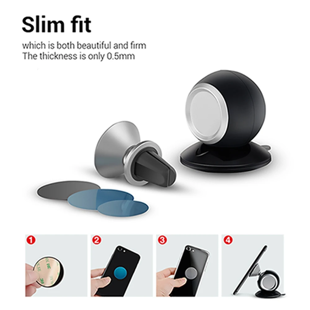 

Universal Air Vent Mount Cell Holder Car Outlet Mobile Phone Bracket Metal Magnetic Mobile Phone Holder GPS Stand More Stable