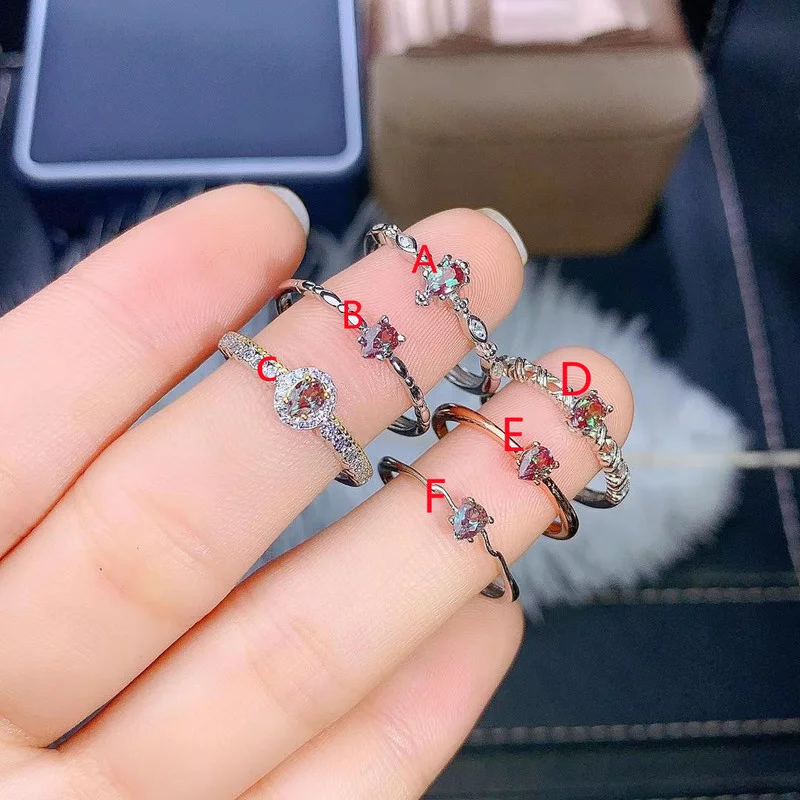 Винтажное Александритовое обручальное кольцо Solid14K из розового золота свадебное