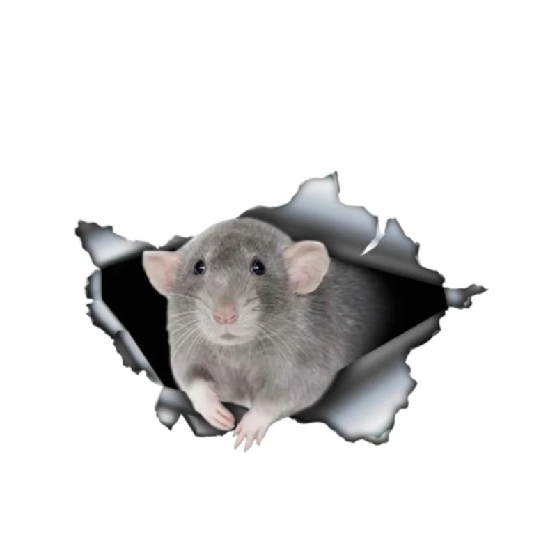 Автомобильная наклейка креативная 3D мышь животное мотоцикл автомобиль окно