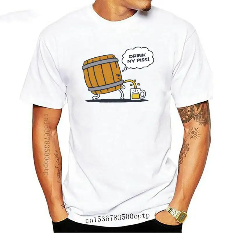 

2021 New drink my piss funny beer graphic letter print funny men t-shirt cotton casual summer tops aesthetic Tee shirt homme str