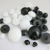 nbnnln multisizes for choice 20pcs doll buttons black white plastic pearl ball round button sewing accessories