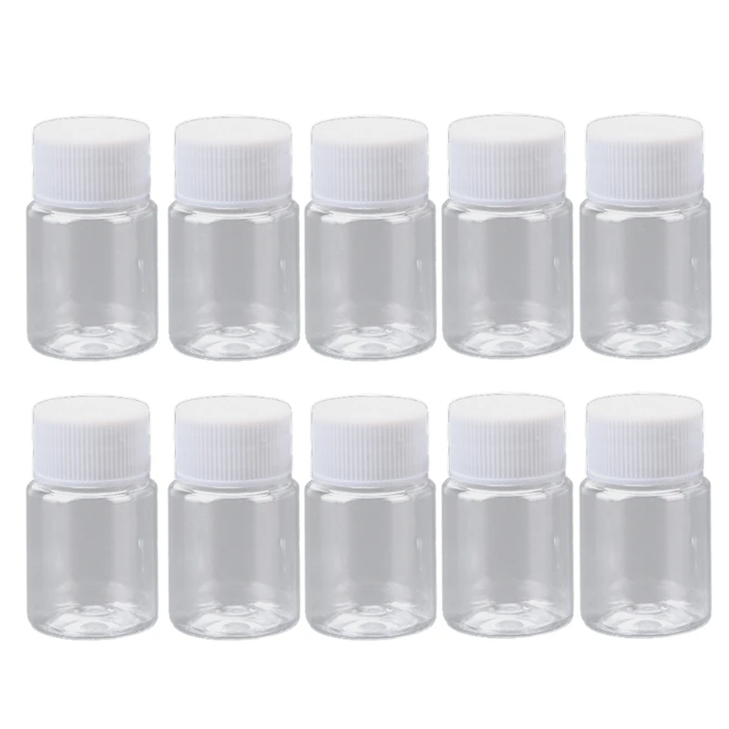 

10Pcs Transparent Empty Seal Bottle 20ml Refillable Container Travel Bottles with Top Food-grade PET Material
