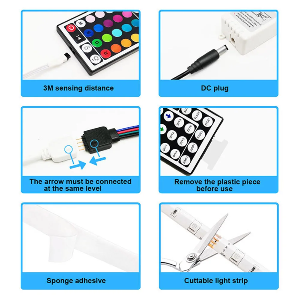 

5V USB SMD 5050 LED RGB Strip Light Color Change Flexible Ribbon Tape Lighting Lamp Bar for TV Desktop Background 1/2/3/4/5M