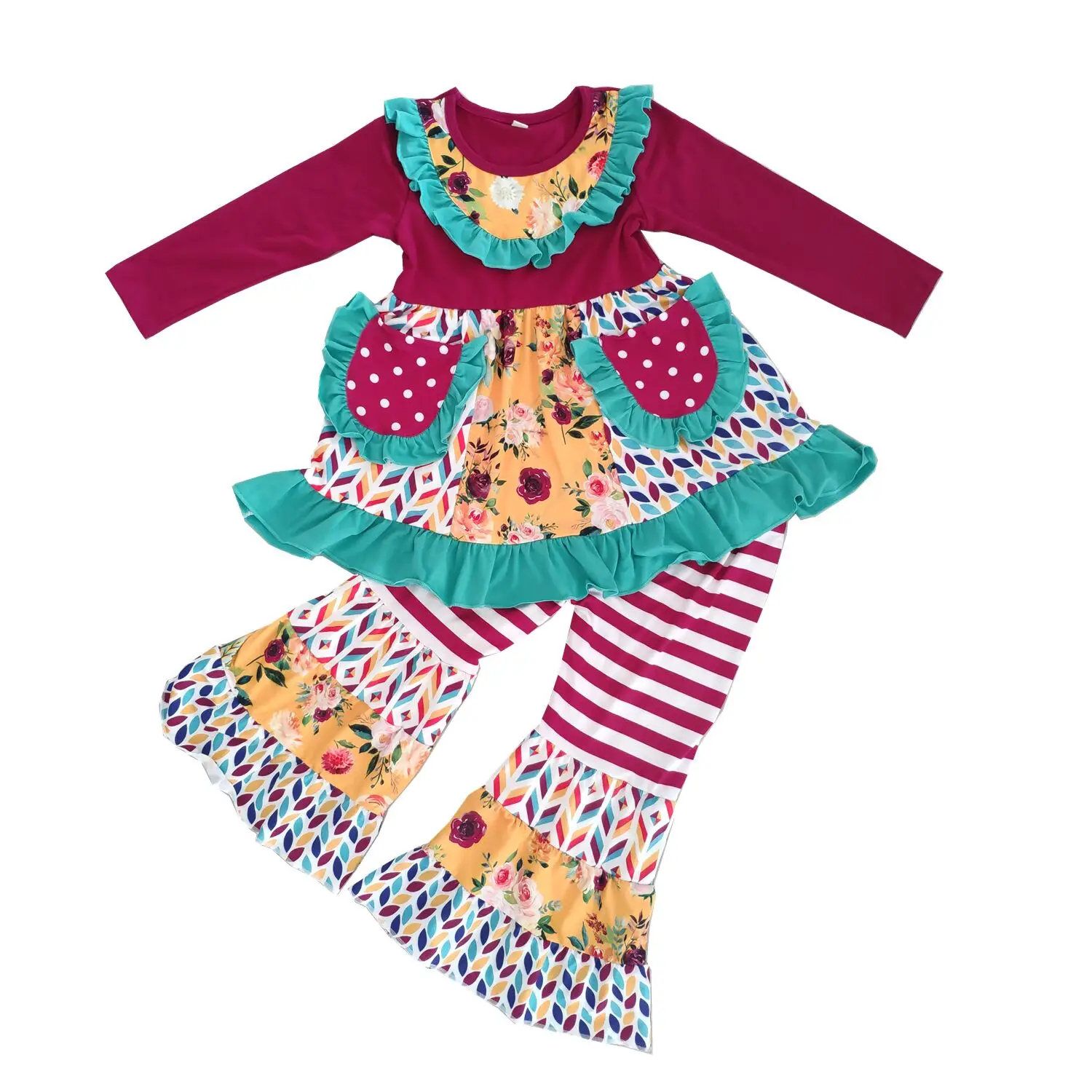 

hot selling lovely feather pattern cool girl flower fall outfits