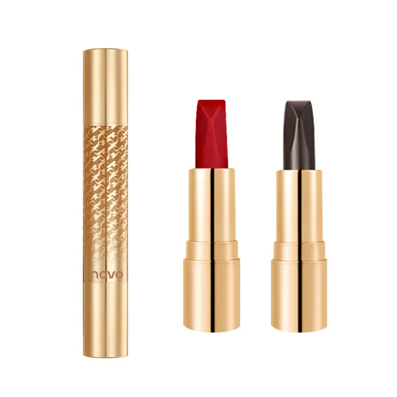 

NOVO 6 Colors/pc Two Tubes Lipstick Matte Waterproof Silky Lips Beauty Make Up for Women Girl Professional Cosmetics Gift Set
