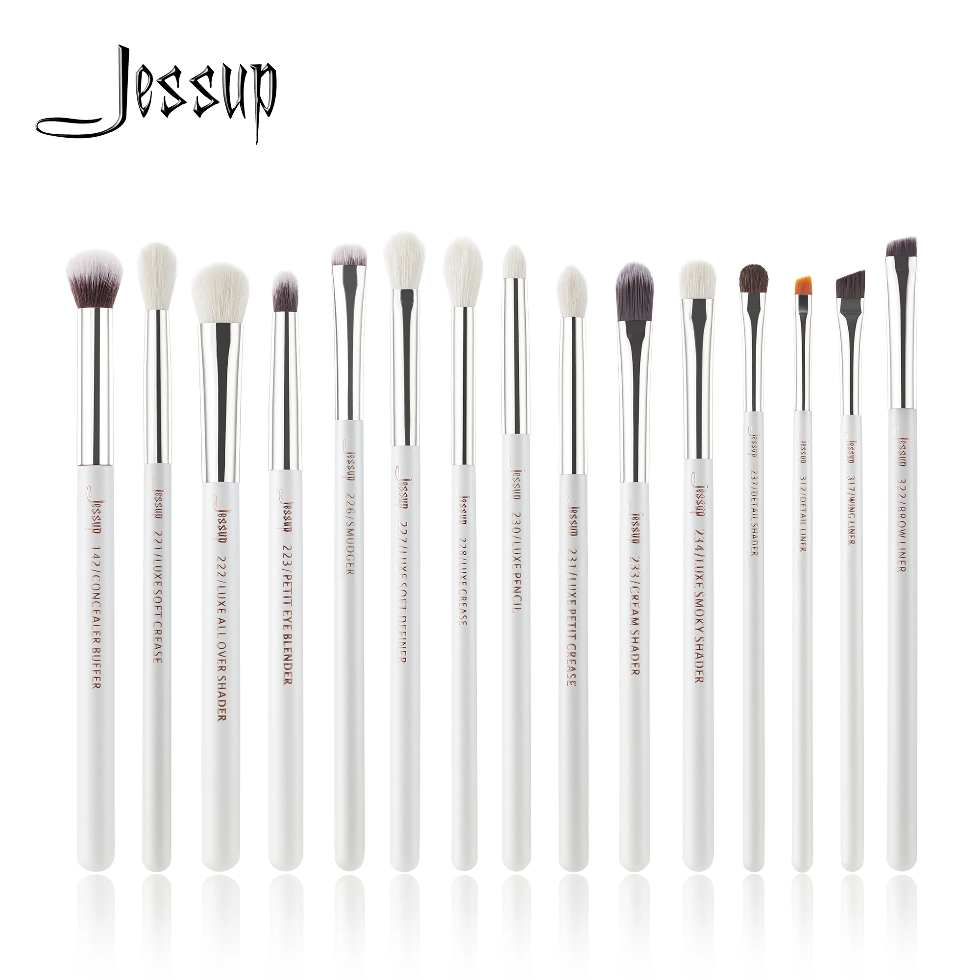 Jessup Eye Brush Профессиональный набор кистей для макияжа Набор бровей подводки 15 шт