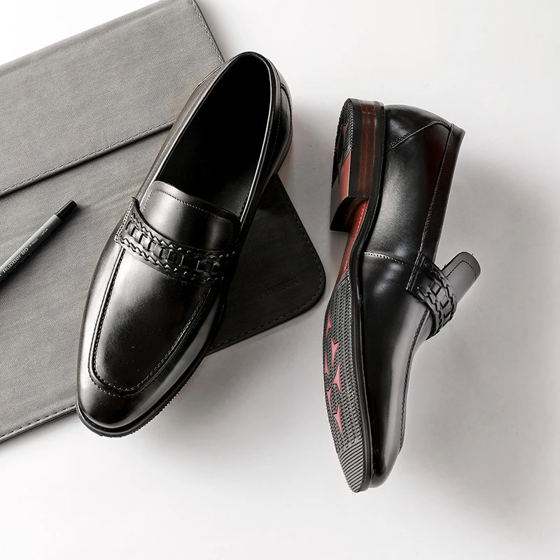 Phenkang/мужские деловые туфли из натуральной кожи черные туфли-оксфорды для мужчин