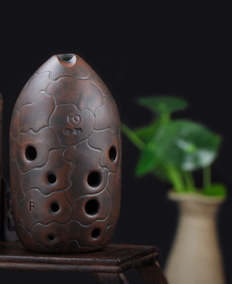 Chinese Ancient Times Style Musical Instrument Professional 10 Holes Double-Layered Clay Xun | Спорт и развлечения