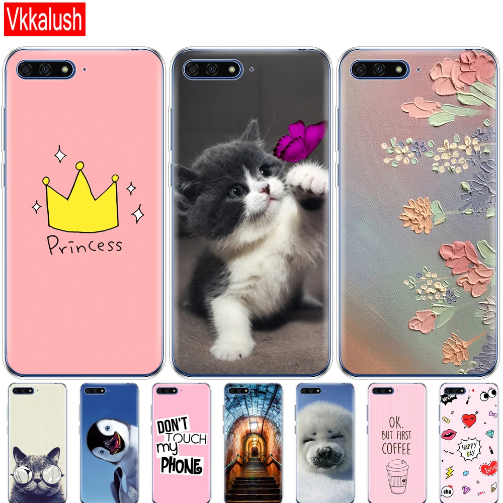 Чехол для Huawei Y6 2018 чехол 5 7 дюймов Atu L21 и силикона с откидной крышкой Prime накладка