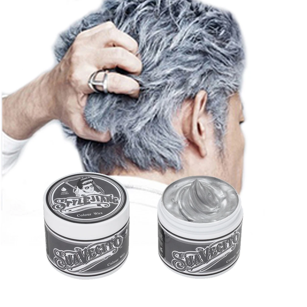 DIY воск для волос цветная крем временная краска один раз белый серый серебряная