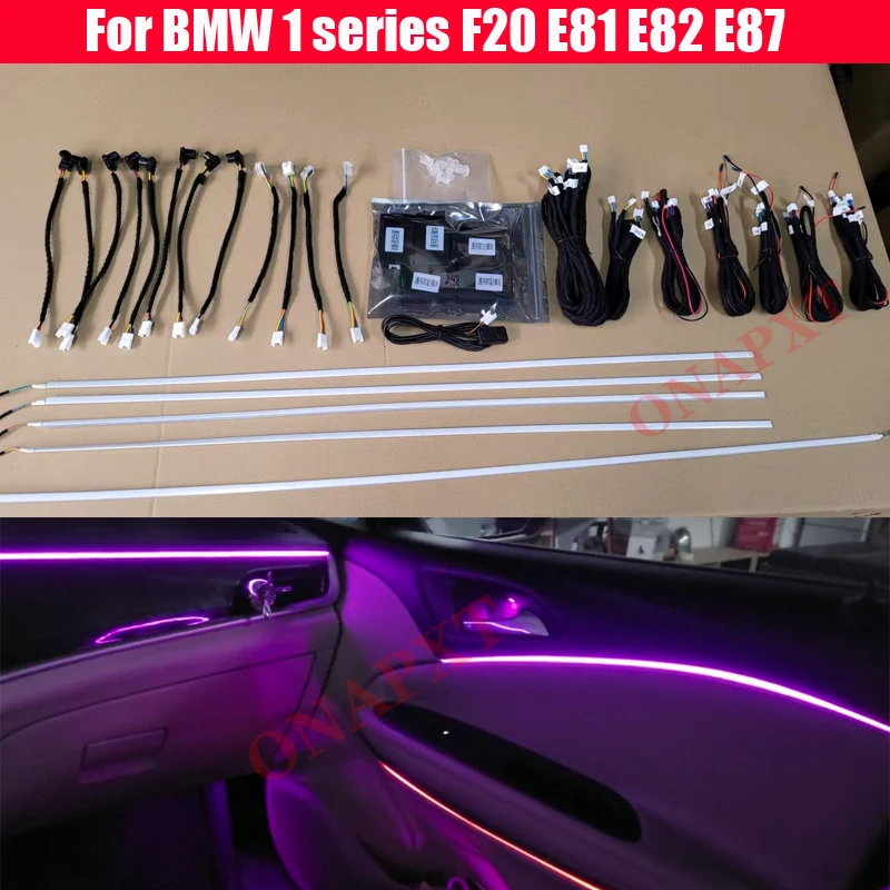 

Неограниченные цвета для BMW 1 серии E81 E82 E87 E88 F20 F21 F52 F40, приложение для управления окружающим светильник ением, световая полоса, декоративная ...