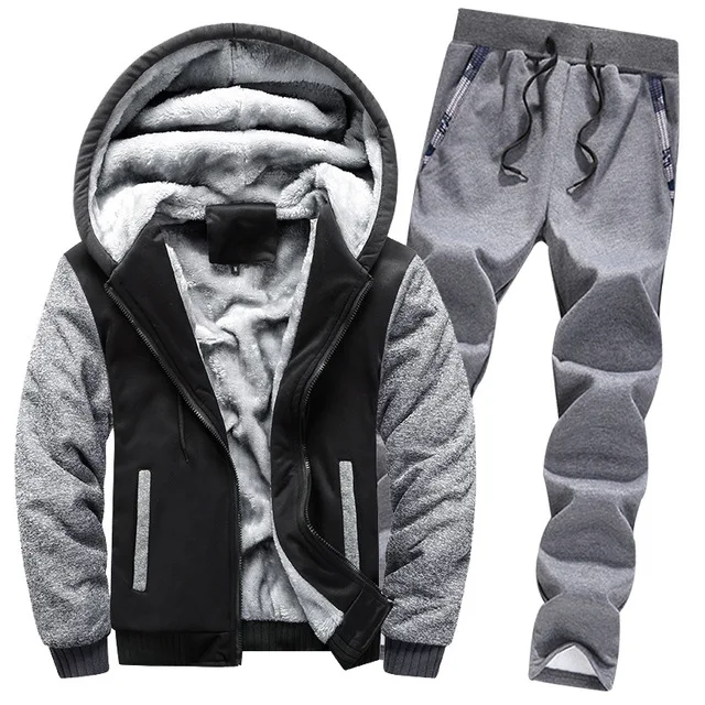 Мужская спортивная одежда повседневный зимний теплый спортивный костюм с