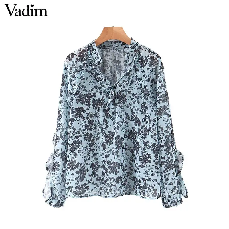Vadim женский жакет шифоновая блузка с цветочным рисунком женские повседневные
