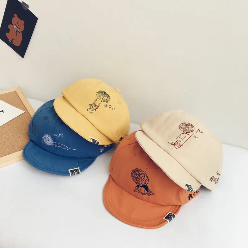 

Симпатичная Детская кепка с художественной мультяшной вышивкой хлопковая детская бейсболка с тонкими мягкими краями