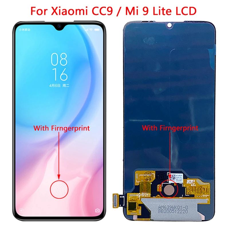 6 39 'Новый OLED CC9 LCD для Xiaomi Mi 9 lite ЖК дисплей с рамкой дигитайзер сборка xiaomi M1940FBG