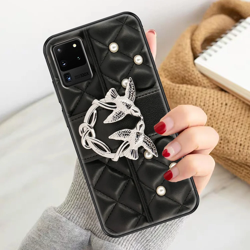 

Italian Brand PINKOes Phone case For Samsung Galaxy Note 4 8 9 10 20 S8 S9 S10 S10E S20 Plus UITRA Ultra black 3D waterproof