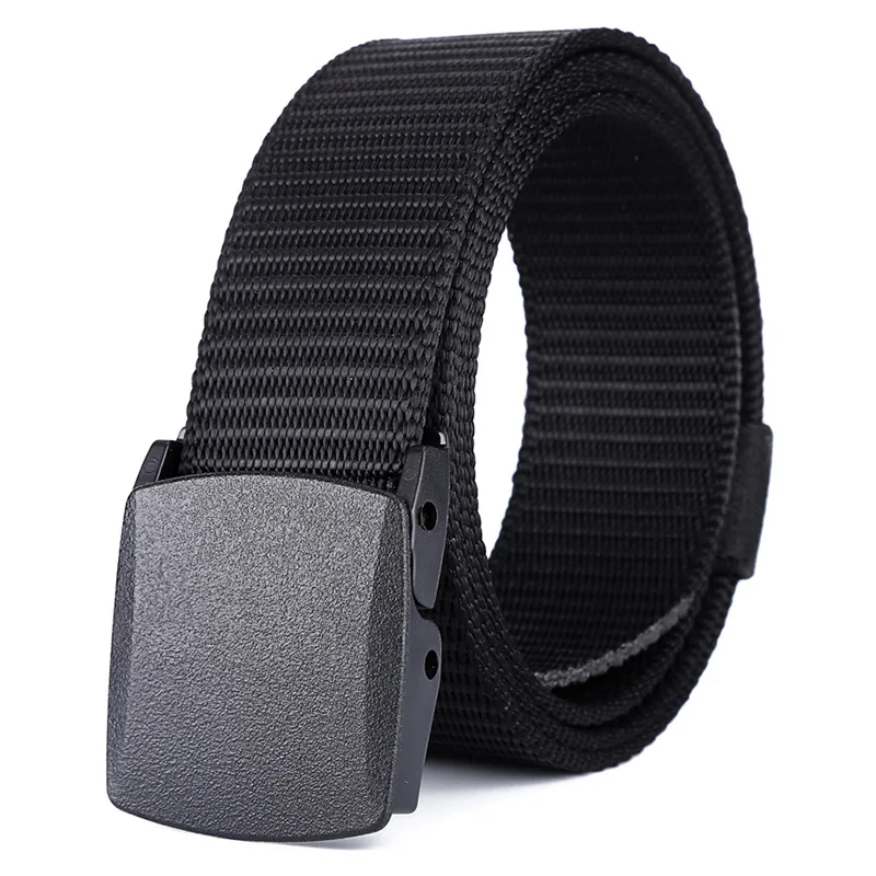 Men Female Belts Military Nylon Adjustable Men's Belt Men Outdoor Travel Tactical Waist Belt with Plastic Buckle Women 150cm