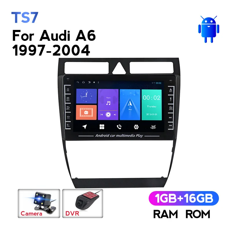 

Автомобильные аксессуары IPS Android, видеоплеер для Audi A6 C5 1997-2004, S6 2 1999-2004, RS6 1 2002-2006, GPS, Wi-Fi, 2DIN