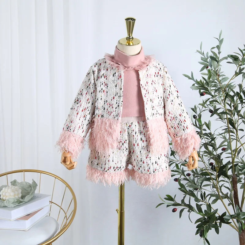 2019 новый осенний комплект с шортами длинными рукавами для девочек из двух