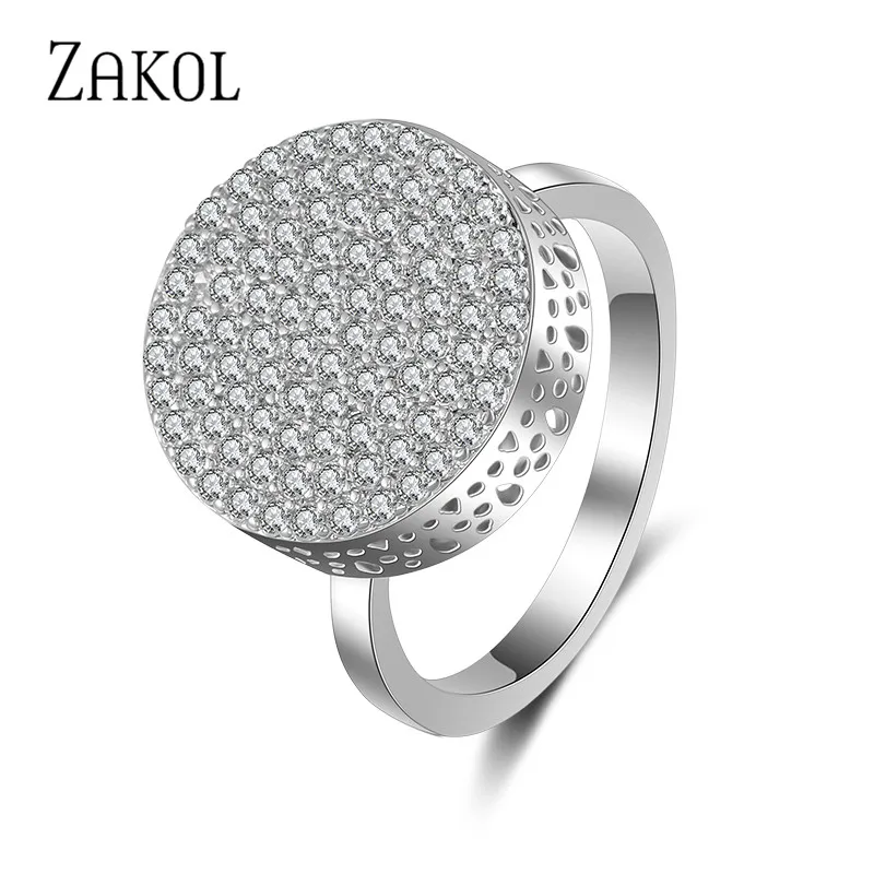 ZAKOL роскошные новые ювелирные изделия AAA кубический цирконий круглой формы