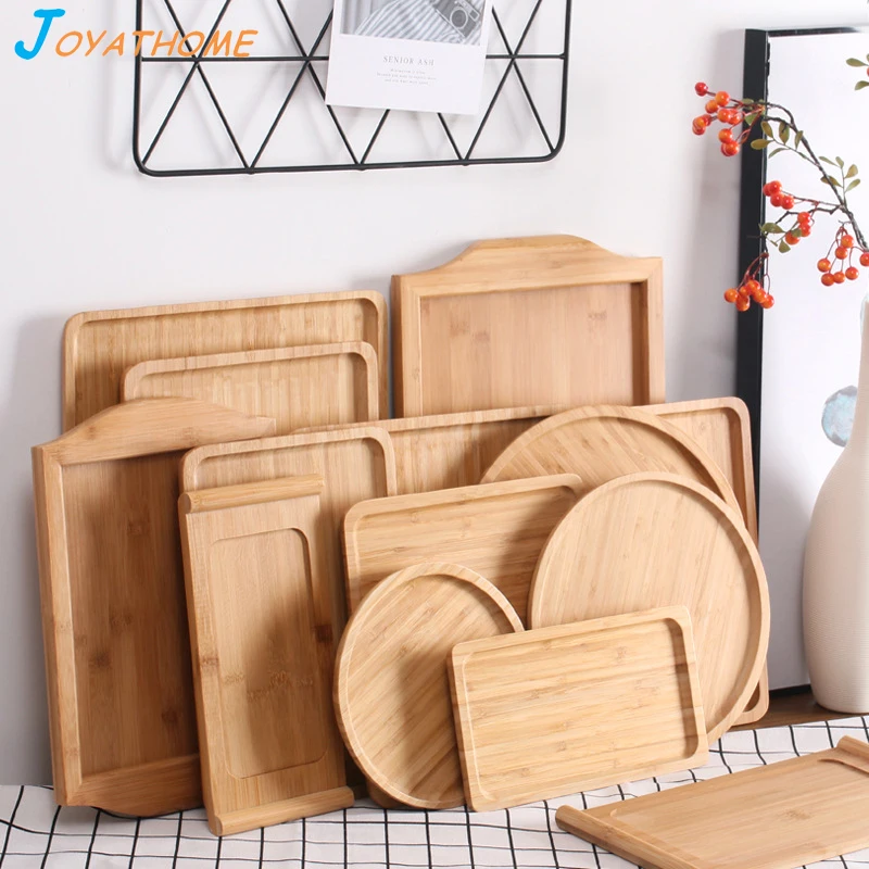 Японский стиль Бамбуковый лоток поднос для чайных чашек Деревянный