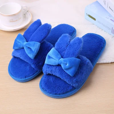 blue Style 12 Европейский и американский стиль; коллекция года; сезон осень-зима; домашняя обувь для пар; Хлопковые женские тапочки; плюшевая женская обувь; женская обувь без застежки - Цвет: blue Style 12