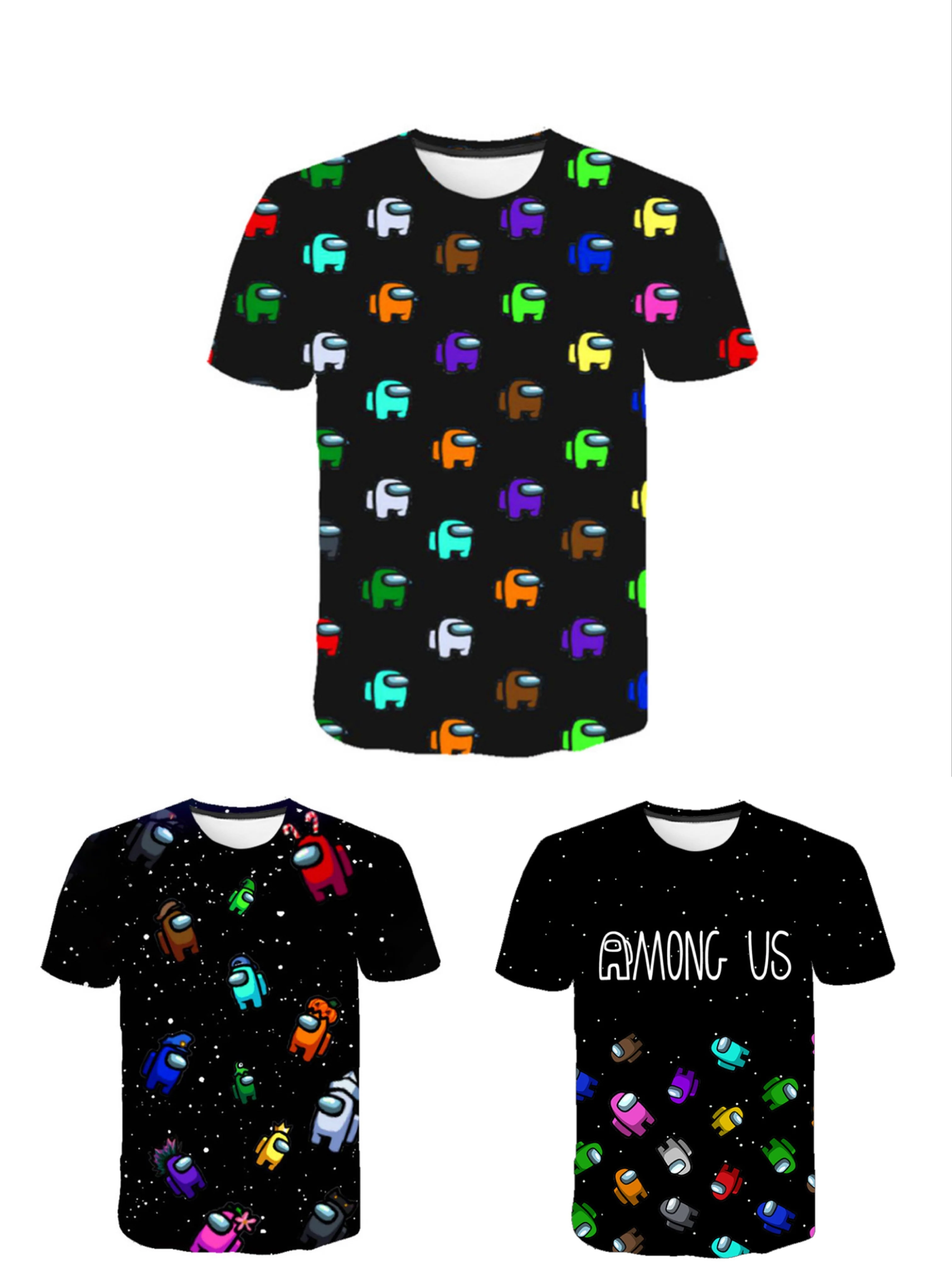 

Among Us Boys T Shirt Funny Summer Children Cartoon Anime Harajuku T-shirt Impostor Graphic Tshirts Hip Hop O-Neck 4-14Years