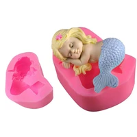 3d pearl sleeping mermaid candle mold wax forms for resin candle soap aroma making plaster art crafts gifts fondant cake decor