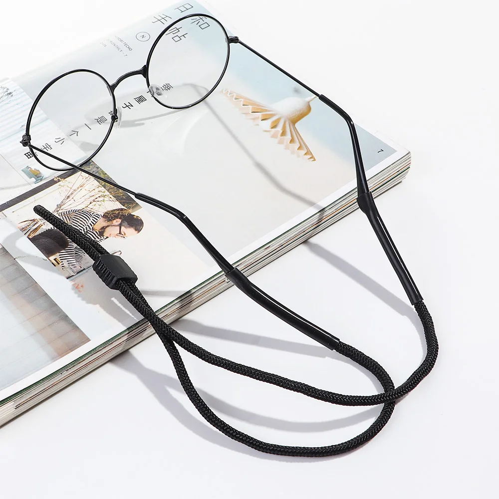

1 Pcs Fashion Sunglasses Adjustable Neck Strap Cord Eyeglass Glasses Lanyard String Holder Black Sports glasses hanging the rope