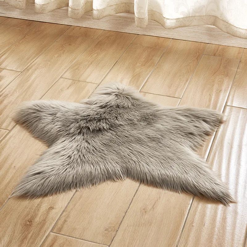 faux fur carpet long plush shaggy fluffy star shape carpets long hair area rugs bedroom living room white pink floor mat free global shipping