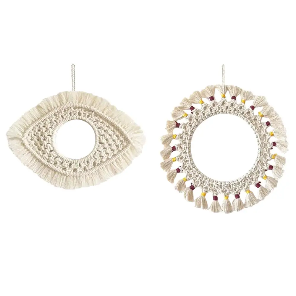 Зеркальная рамка в скандинавском стиле ручная работа макраме Ловец снов