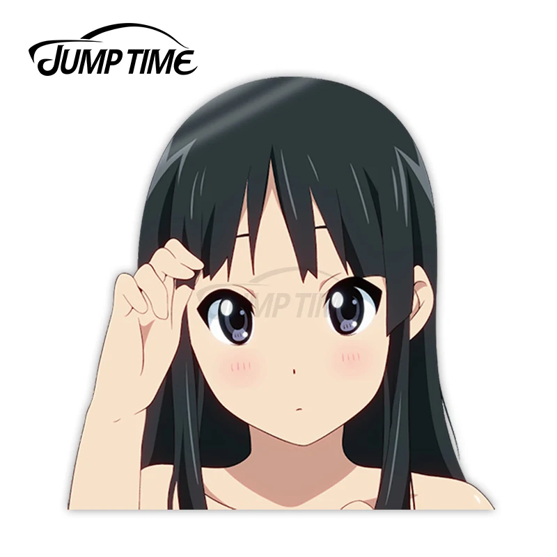 

12,5 Симпатичные виниловые наклейки с изображением девушки из аниме Jump Time Akiyama Mio, наклейки на окно Waifu