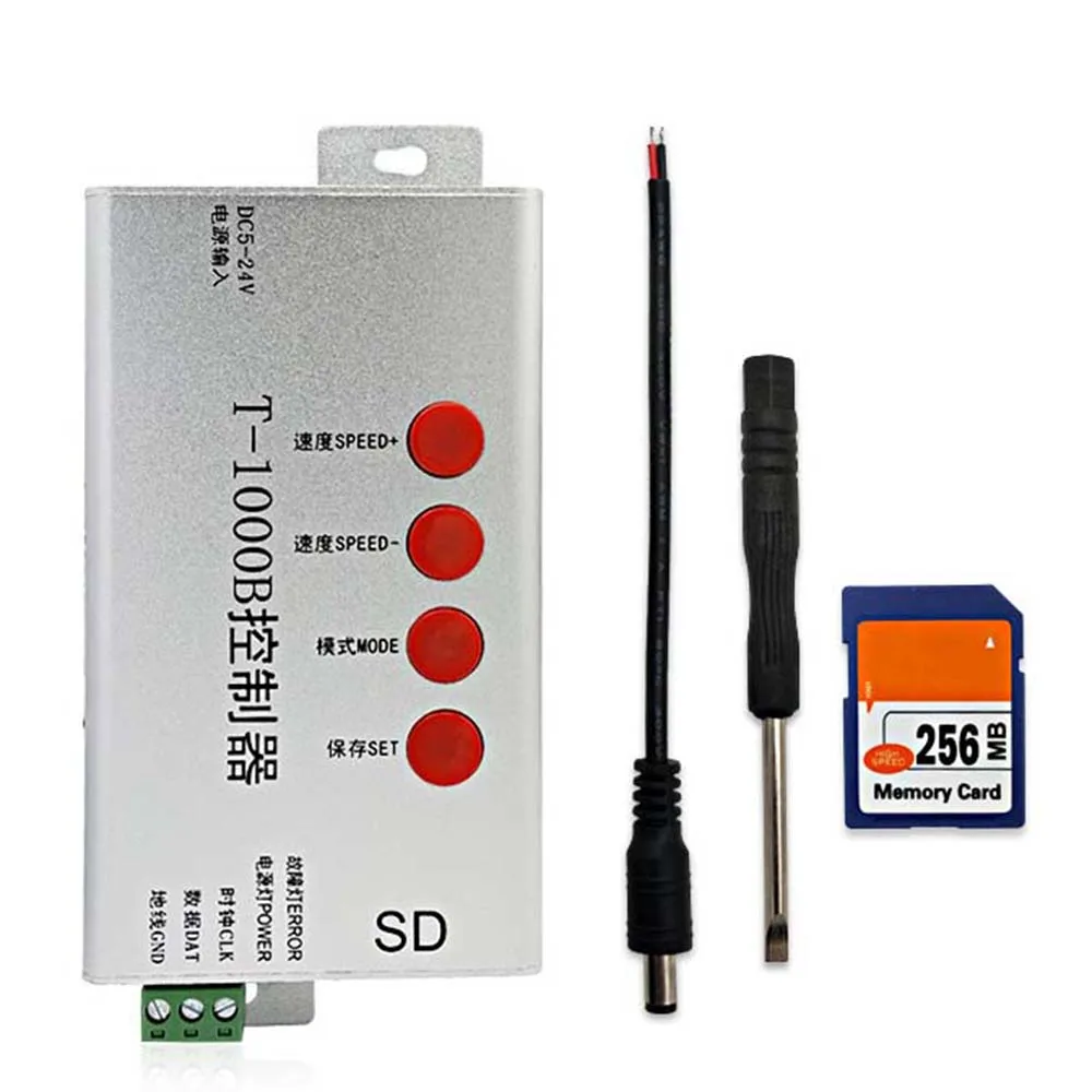 Светодиодный RGB контроллер T1000B SD карты Пиксели plc программируемый для WS2801 WS2811 WS2812B