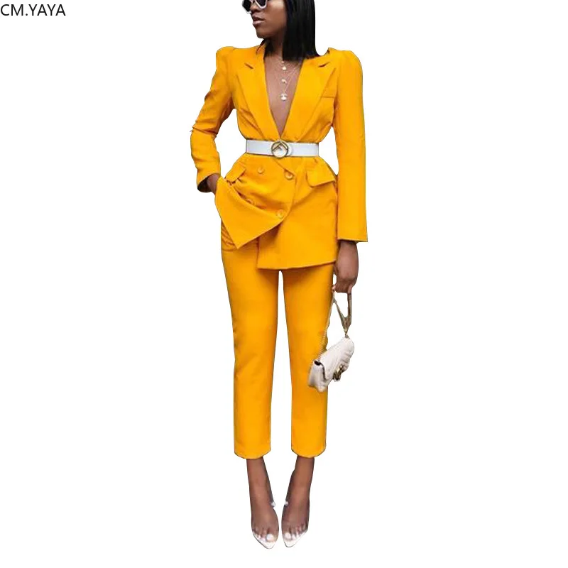 Женский тренировочный костюм пикантный блейзер с отложным воротником и длинными