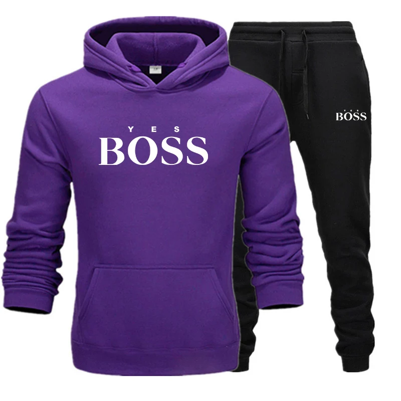 

Men's fashion casual suit 2021 spring new jogging sportswear round neck hoodie pants suit men's sportswear sports suit clothing