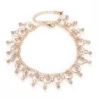 2021 летний женский ножной браслет для пляжных танцев, йоги, из цинкового сплава, 28 см, индивидуальный ножной браслет с искусственными кристаллами и кисточками, оптовая продажа ювелирных изделий