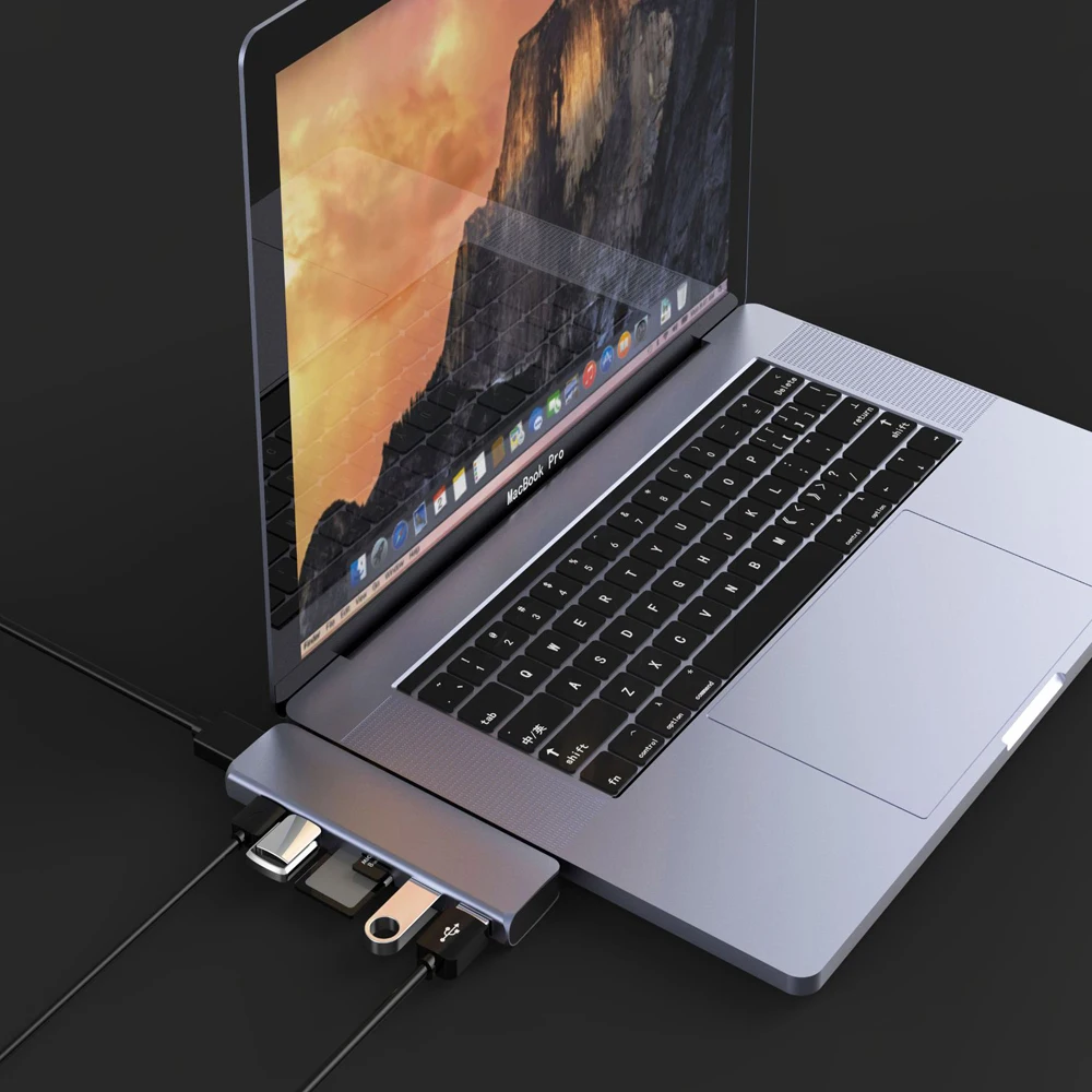 USB C концентратор type C Thunderbolt 3 адаптер USB-C док-ключ с HDMI 4K PD USB 3,0 SD TF кард-ридер для MacBook Pro Air 13 15