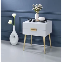 mid century modern 2 drawers nightstand in white sofa side table end table