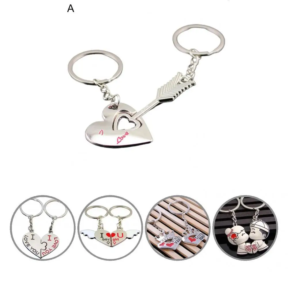 

1 Pair Key Chain Delicate Lightweight Wear-Resistant for Couple Key Ring Keychain Pendant