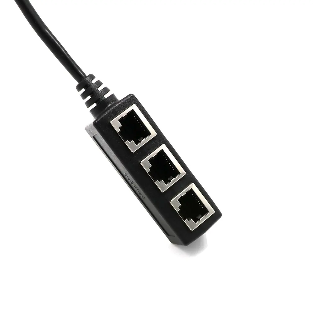 Разветвитель Кабеля Ethernet RJ45 1 штекер 3 гнезда сетевой разъем LAN провод кабельный