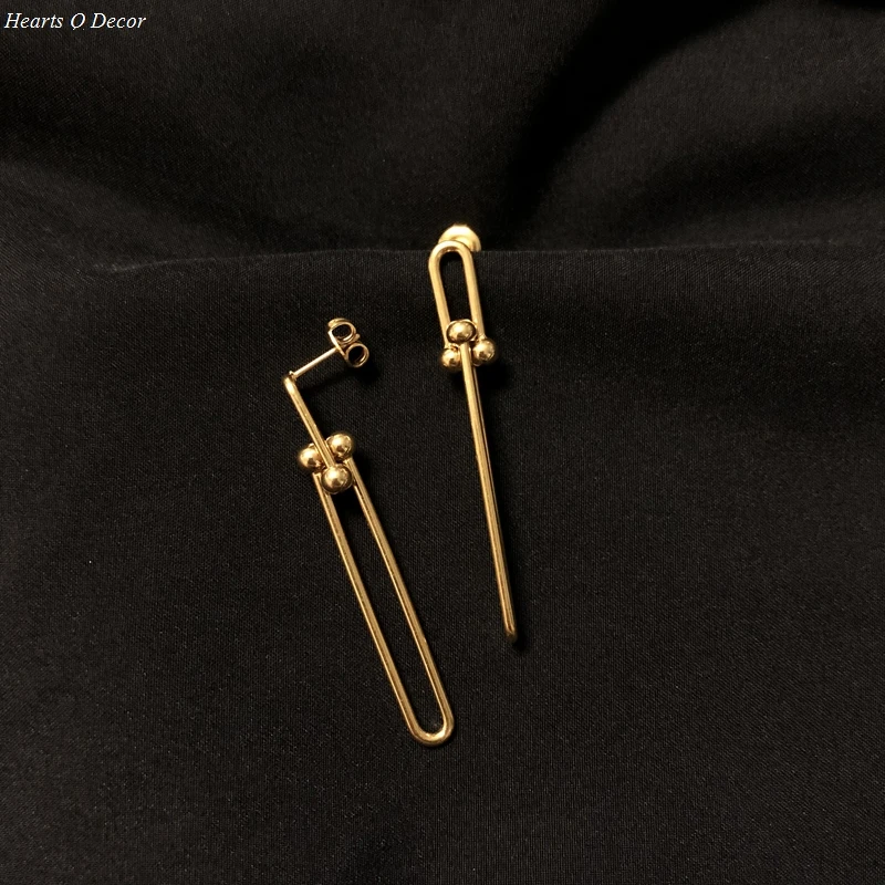 Женские Ювелирные изделия из нержавеющей стали Бальные серьги Geo U титана